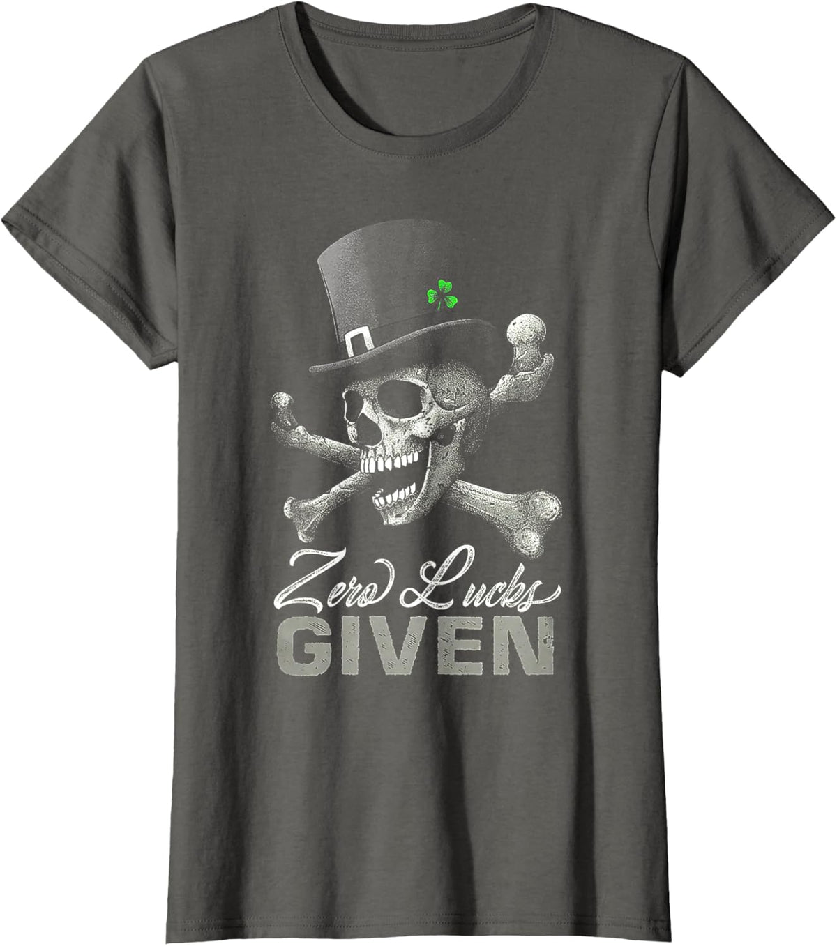 Skull Zero Lucks Given T-Shirt - Asphalt Grey