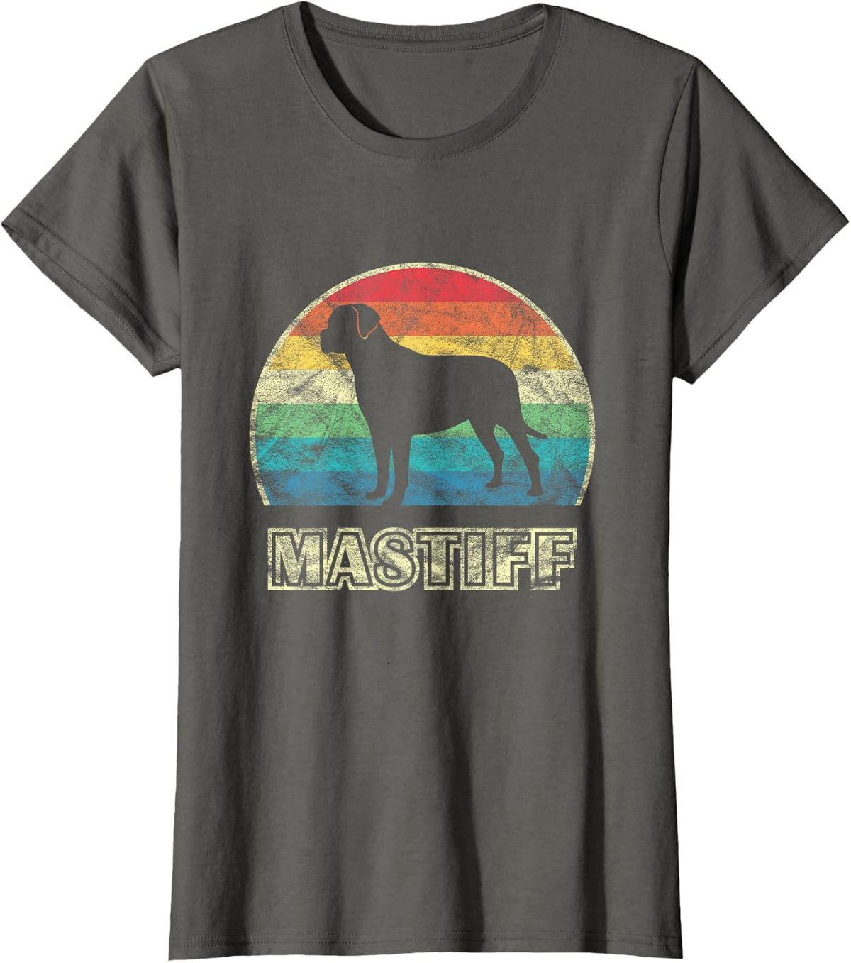 Mastiff Vintage Style Dog T-Shirt - Asphalt Grey