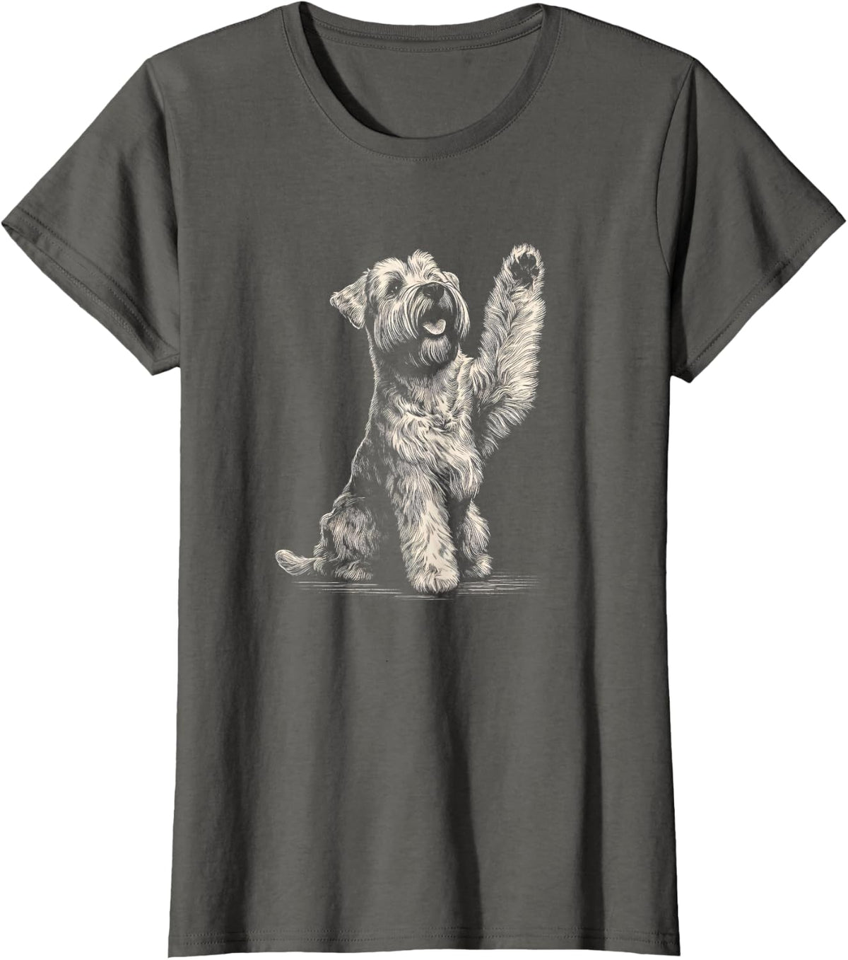Cute Soft Coated Wheaten Terrier Dog Art for Women and Men T-Shirt - Asphalt Grey