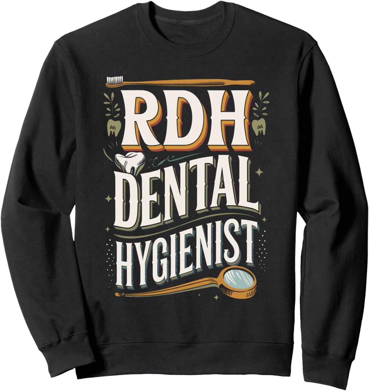 RDH Dental Hygienist Minimalist Sweatshirt - Adult Unisex Black
