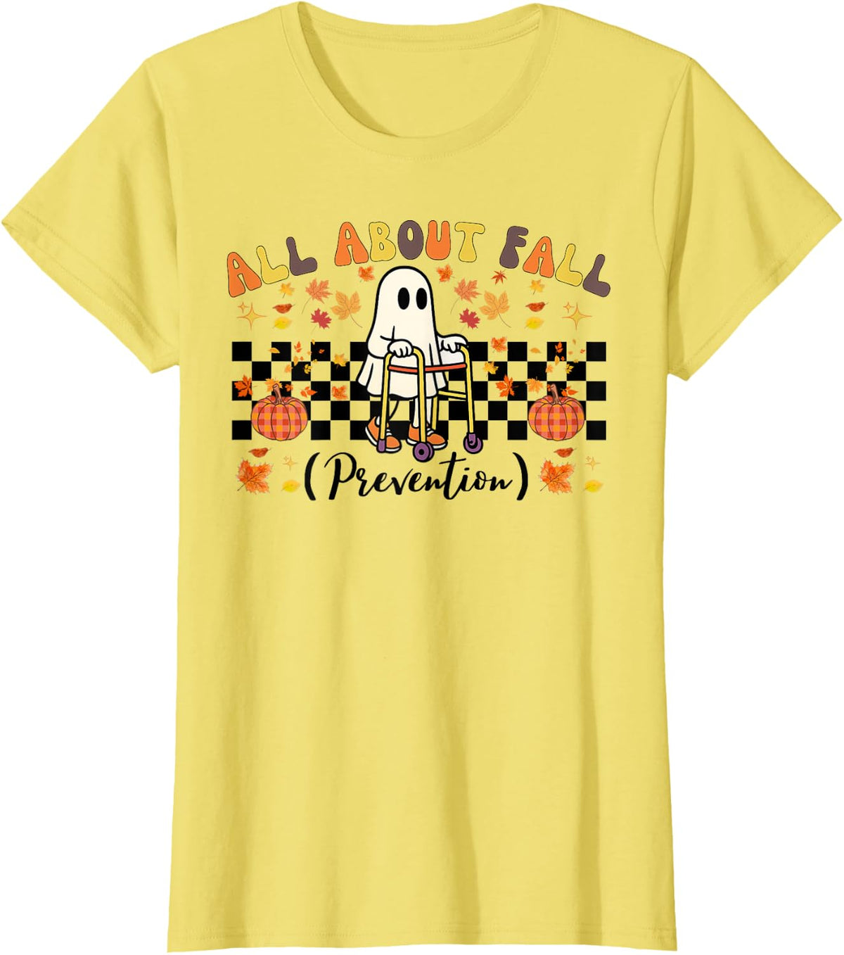 All About Fall Prevention Occupational Therapy Halloween Tees T-Shirts for Men Women - Lemon Yellow