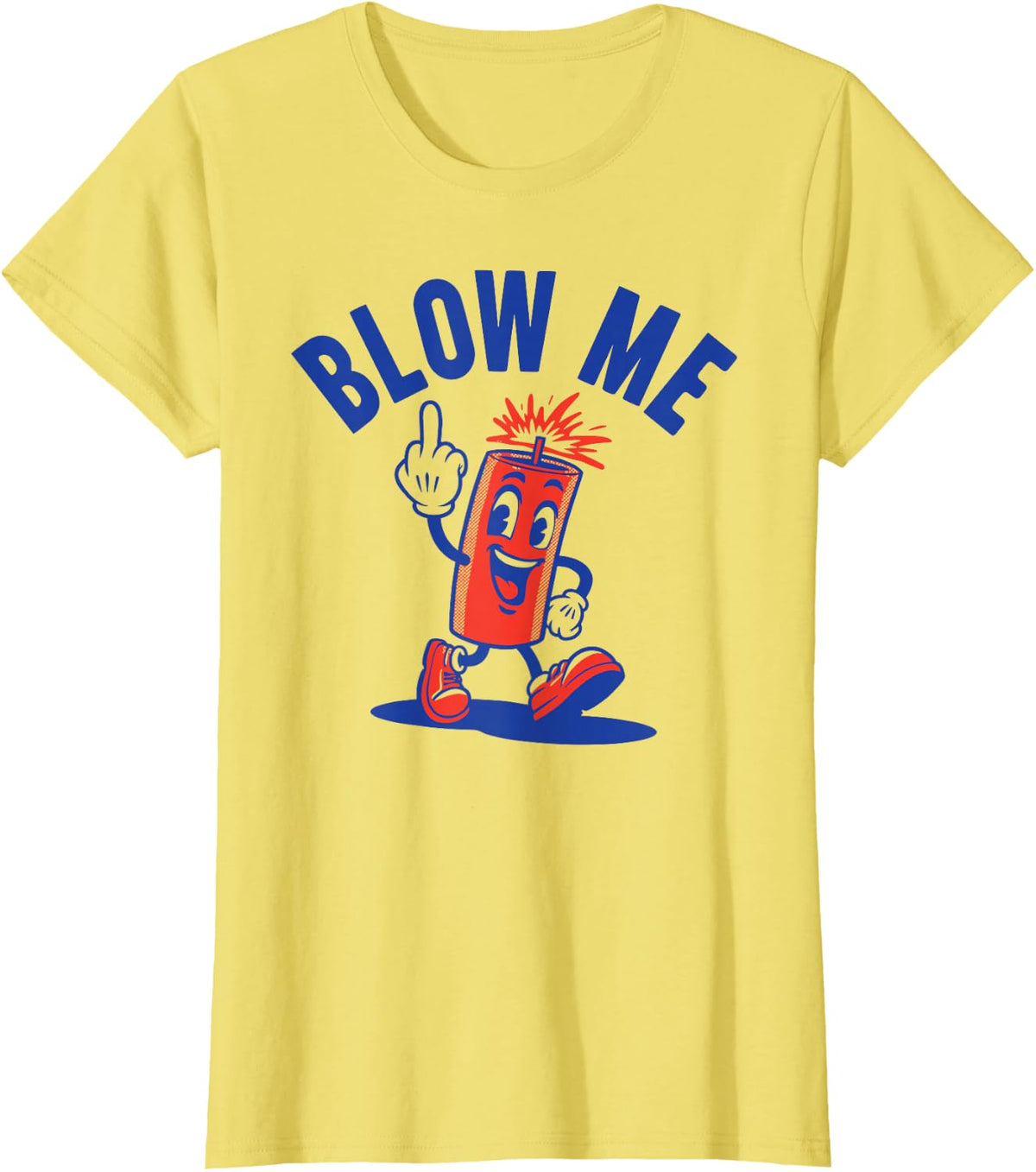 4th of July Funny Blow Me Fireworks T-Shirt - Lemon Yellow