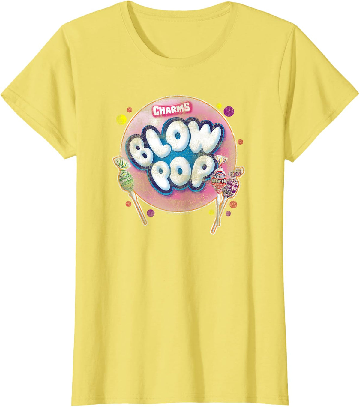 Tootsie Roll Blow Pop Bubble T-Shirt - Lemon Yellow