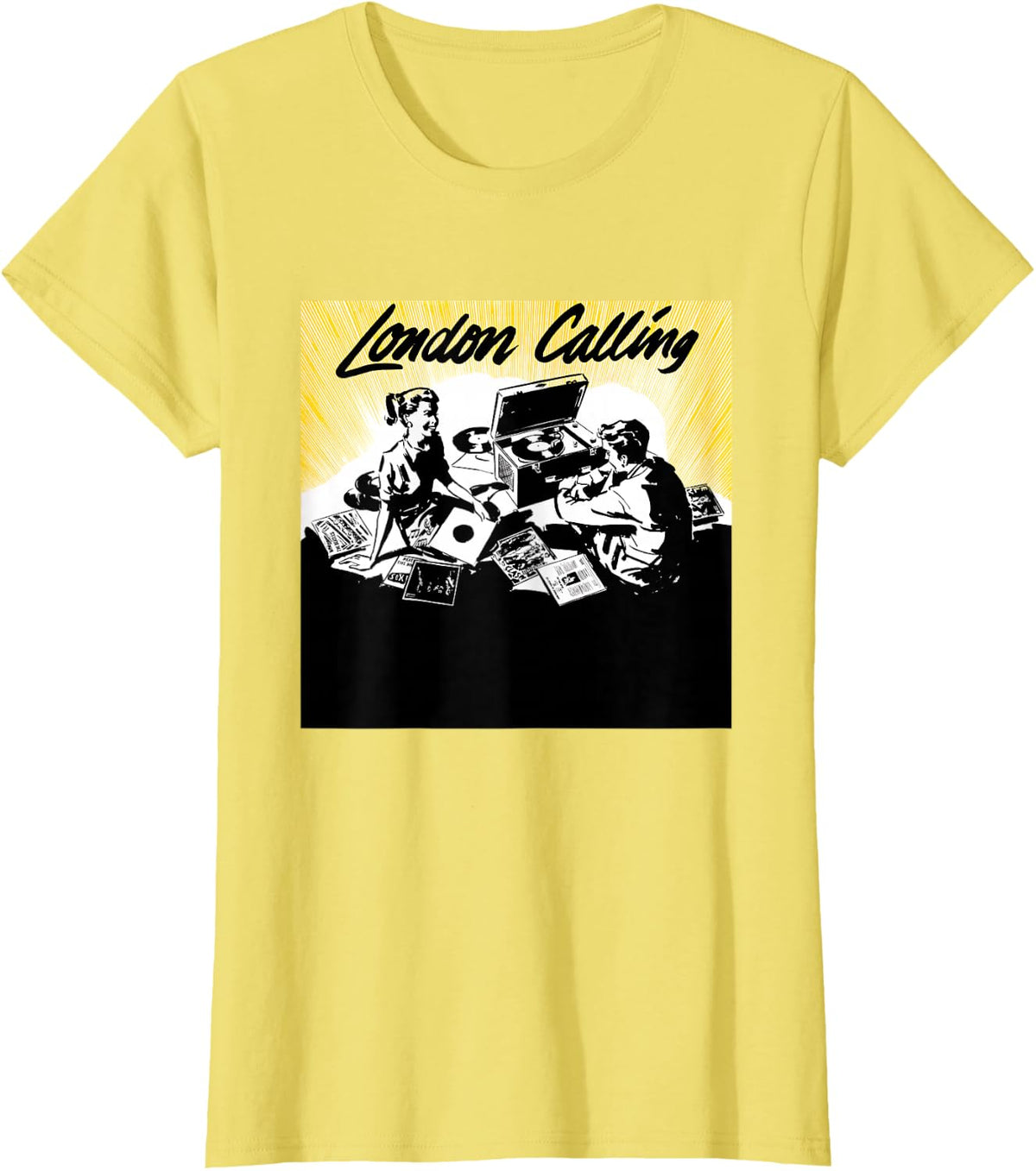 The Clash Vinyl London Calling T-Shirt - Lemon Yellow