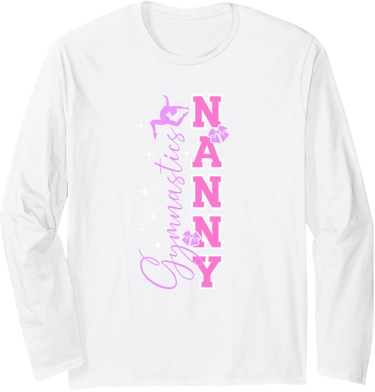 Gymnastics Nanny of A Gymnast Nanny Grandma Long Sleeve T-Shirt - Adult Unisex White