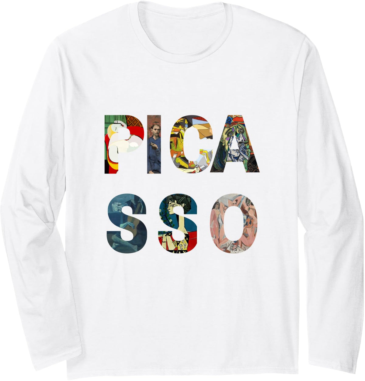 Picasso, Tribute to Pablo Picasso Long Sleeve T-Shirt - Adult Unisex White
