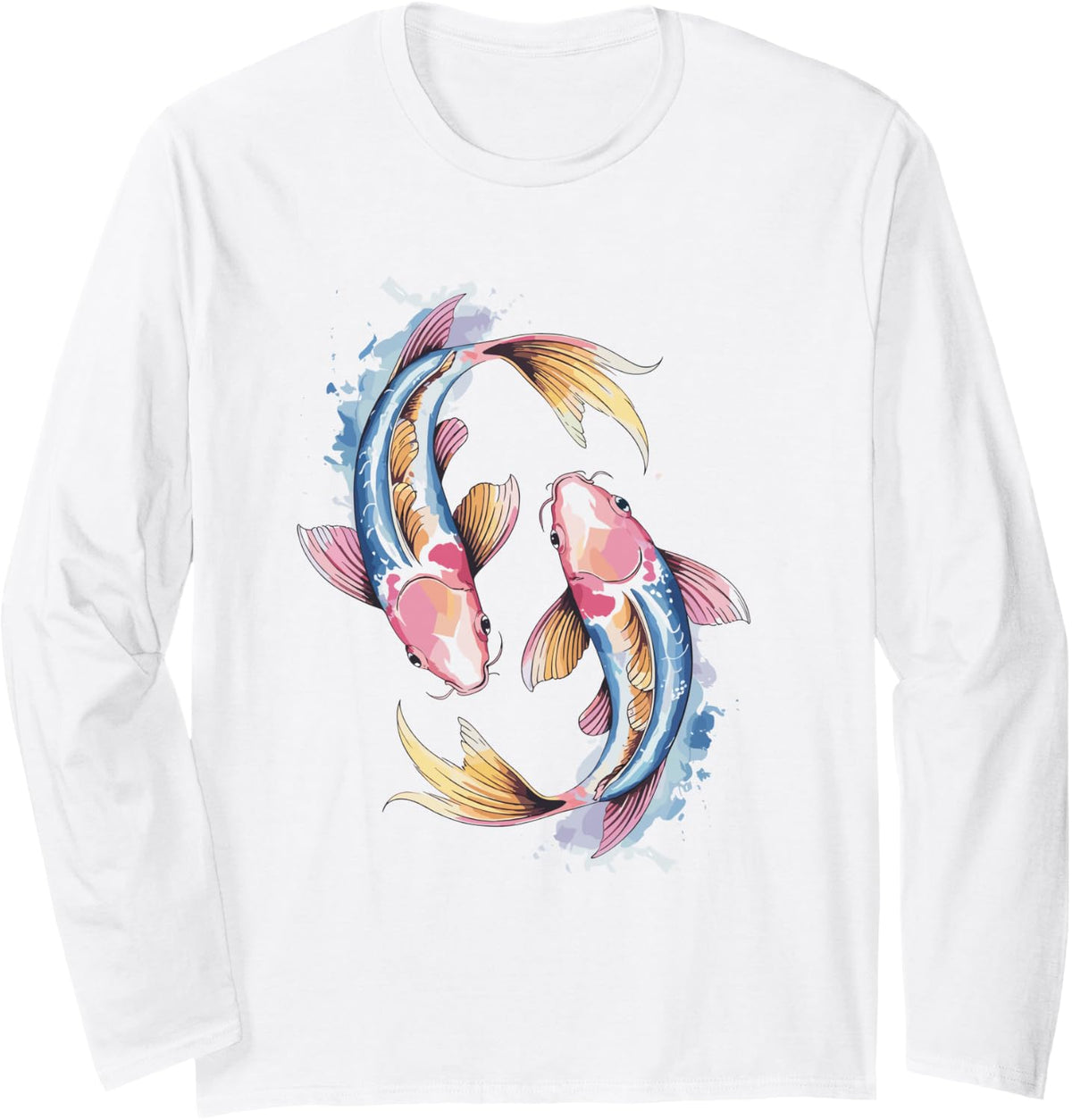 Koi Fish Lover Peaceful Long Sleeve T-Shirt - Adult Unisex White