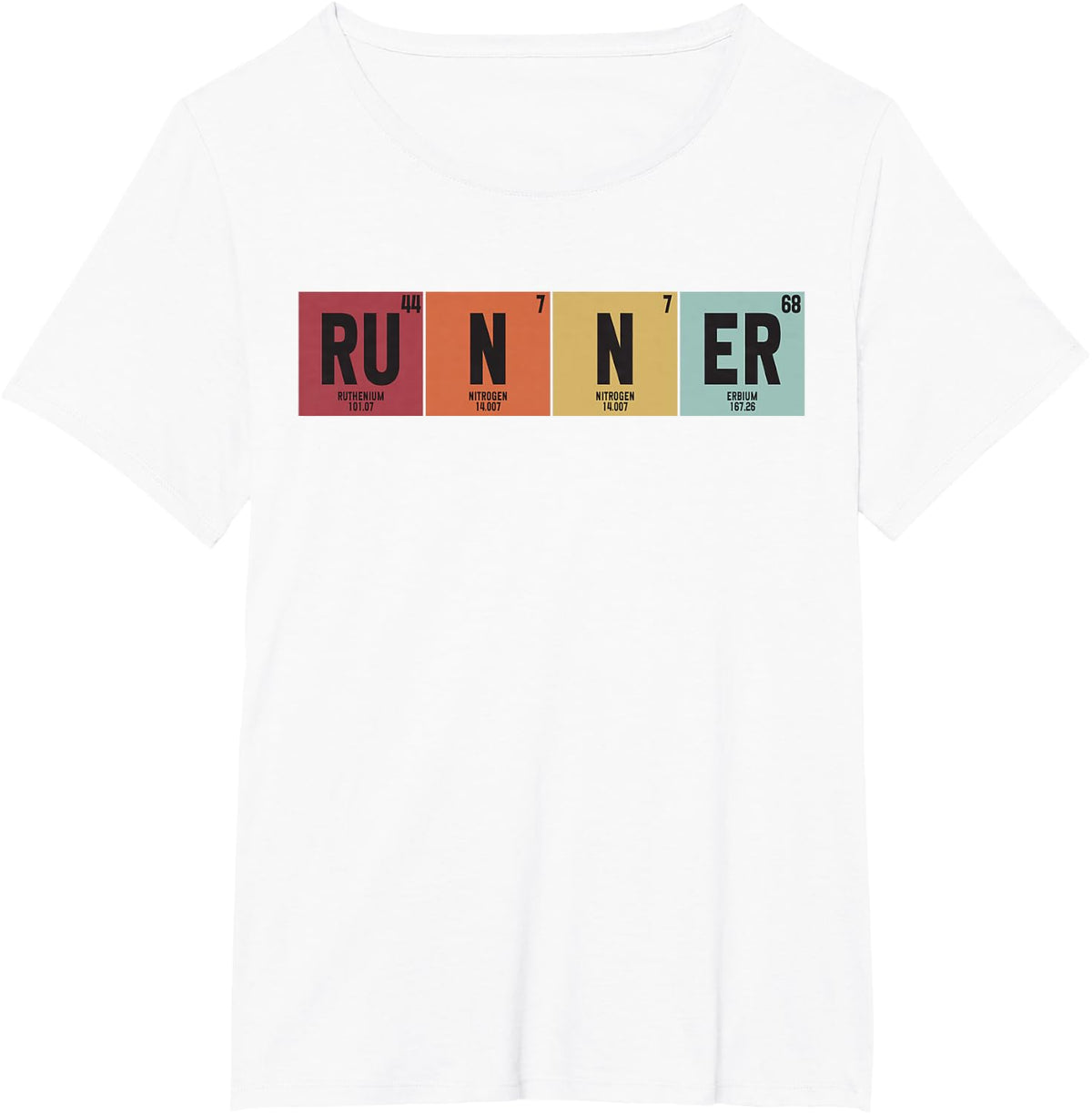 Runner Periodic Table Funy Marathon Runners Running Science T-Shirt - White