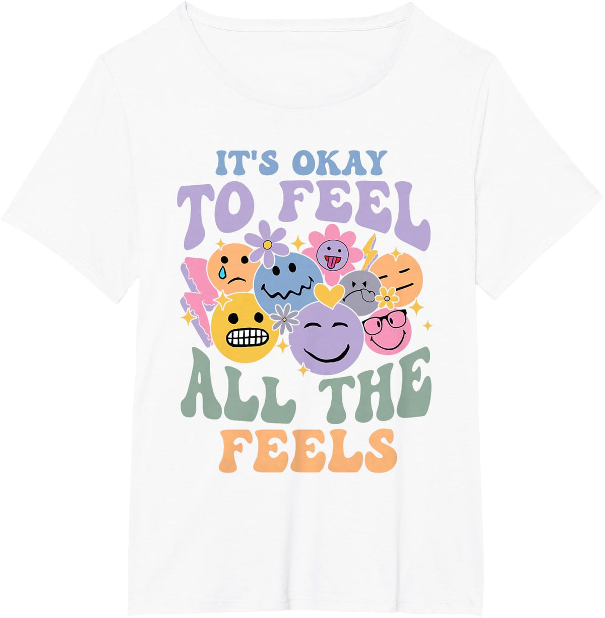 It's Ok To Feel All The Feels Mental Health Matters Kids T-Shirt - White