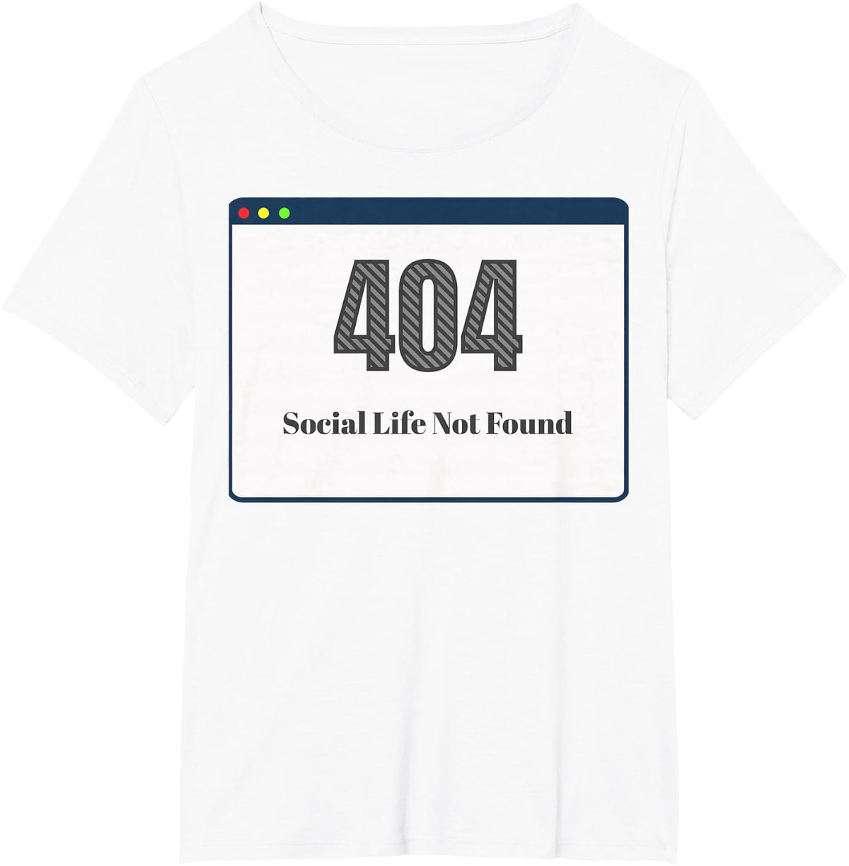 404 Social Life Error Introvert Computer Humor T-Shirt - White
