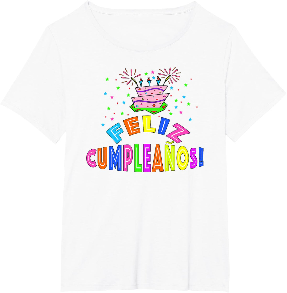 Feliz Cumpleanos Happy Birthday in Spanish T-Shirt - White