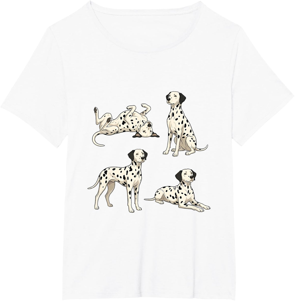 Dalmatian Dogs Playful Spotted Dog Poses T-Shirt - White