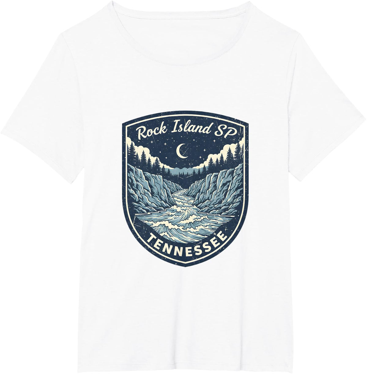 Rock Island State Park Tennessee River Rapids Nature T-Shirt - White