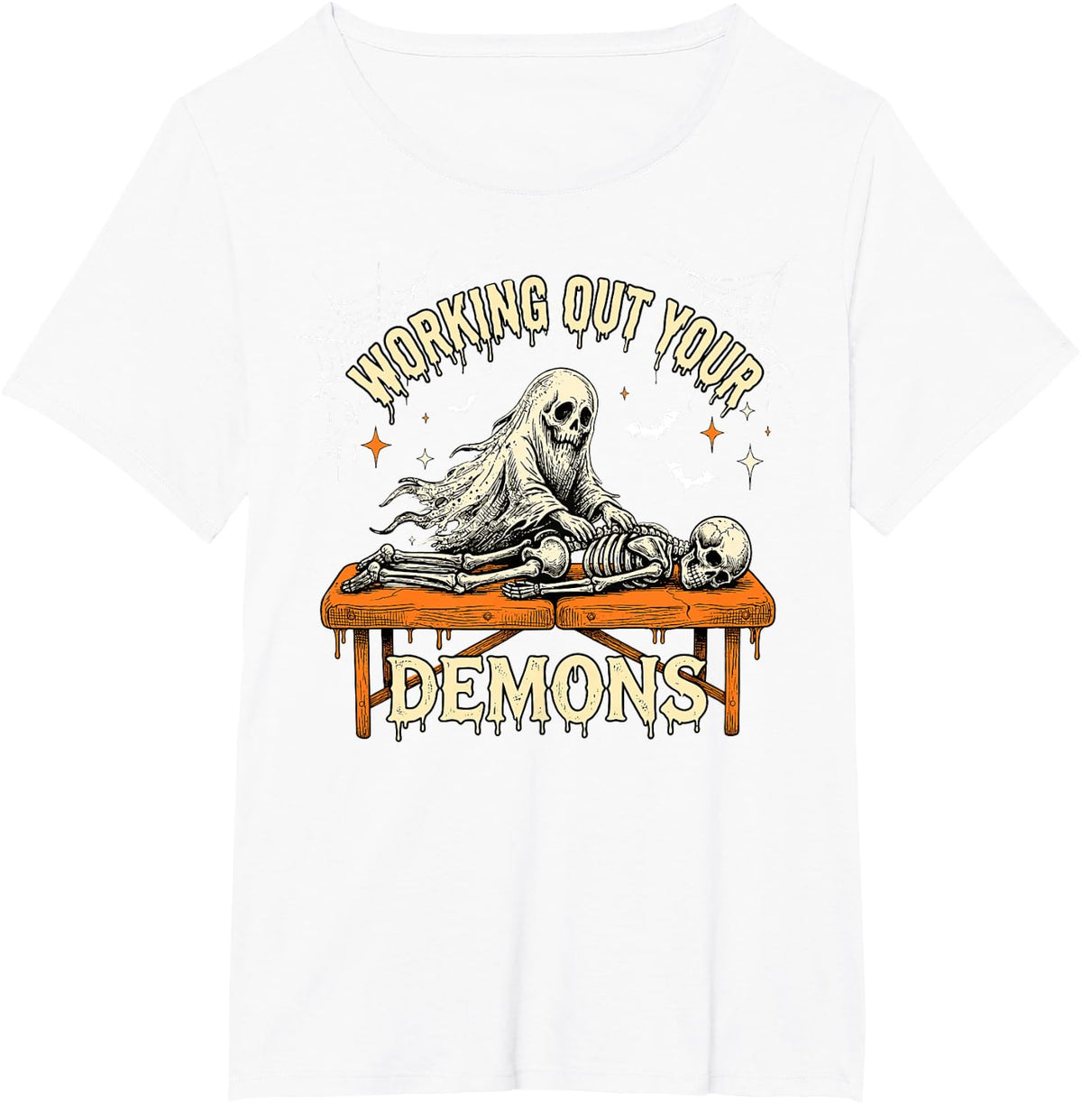 Massage Therapist Massage Therapy Skeleton Halloween T-Shirt - White