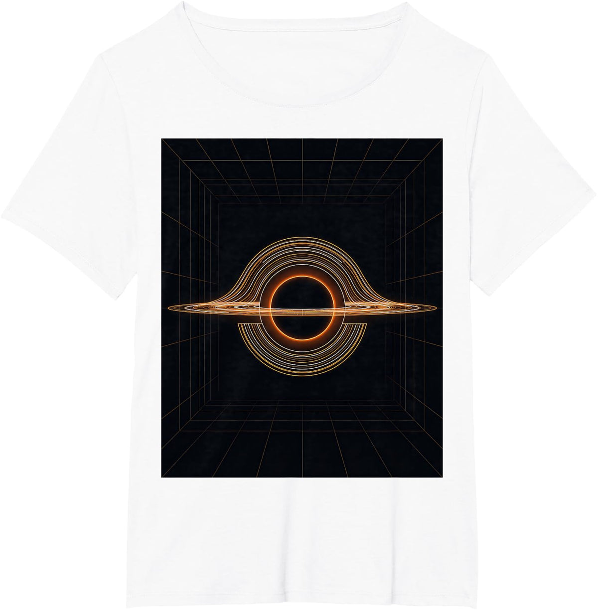 Black Hole Spacetime Distortion Physics Concept T-Shirt - White