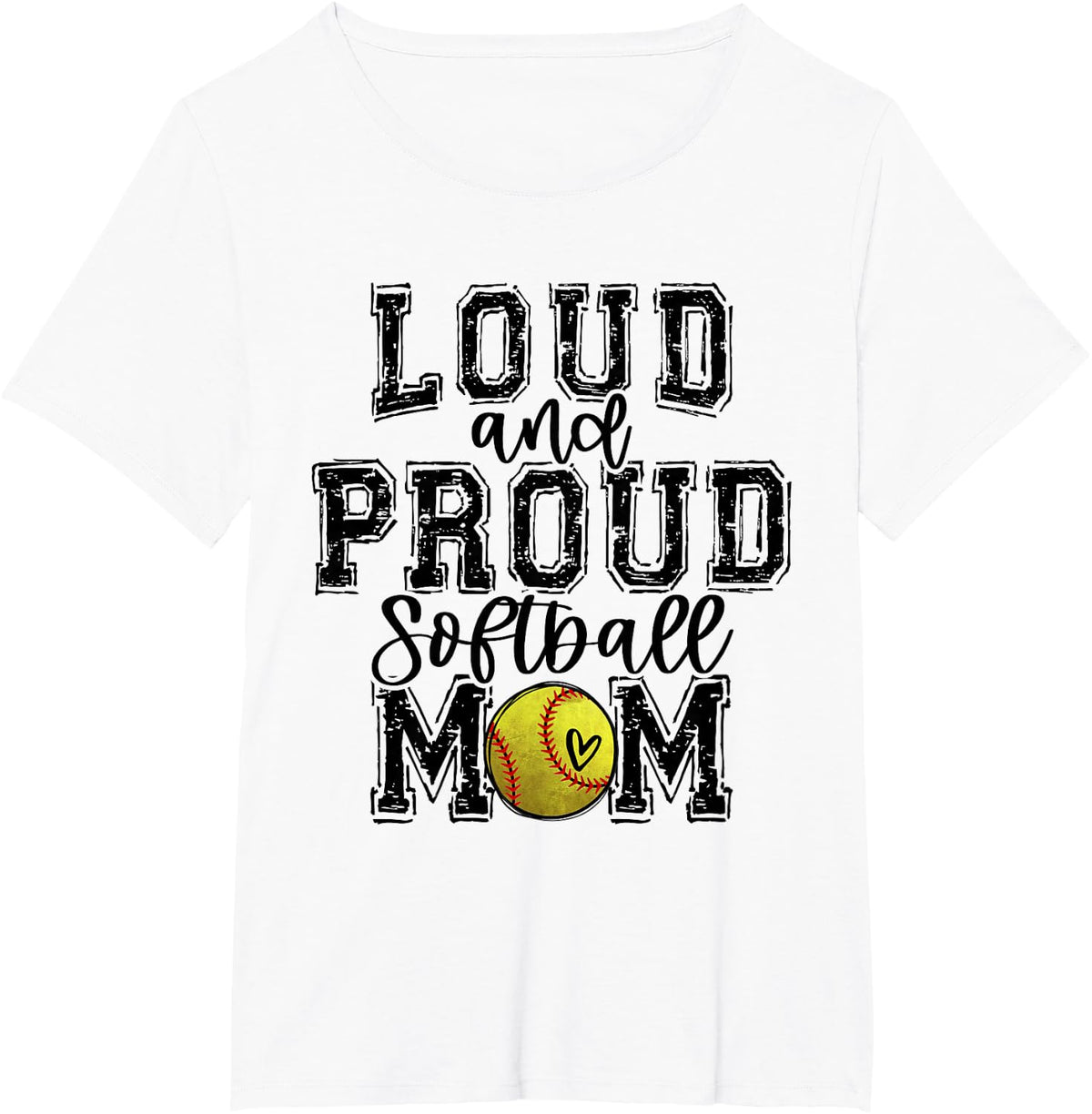Softball Mom Loud Proud Softball Mama University College T-Shirt - White