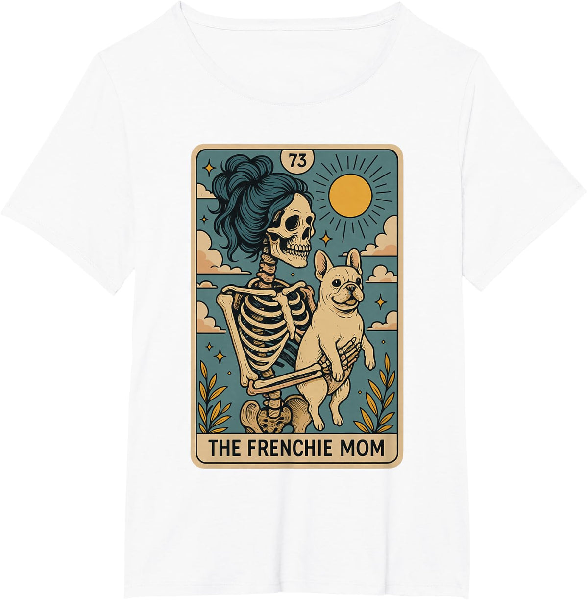 French Bulldog Skeleton Halloween Shirt, Ghost Dog Costume T-Shirt - White