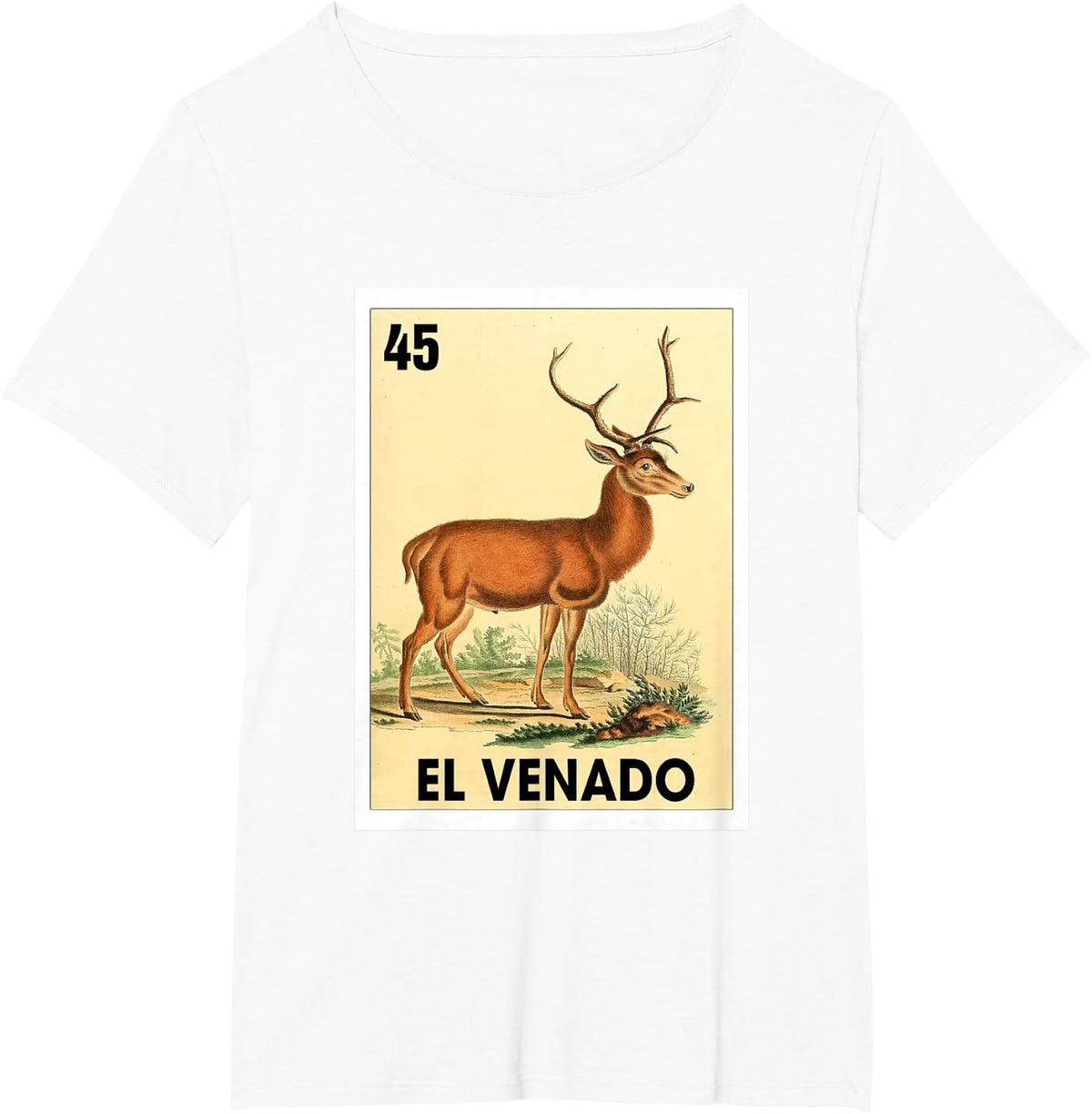 El Venado The Deer Mexican Bingo Card Deer Lovers Spanish T-Shirt - White
