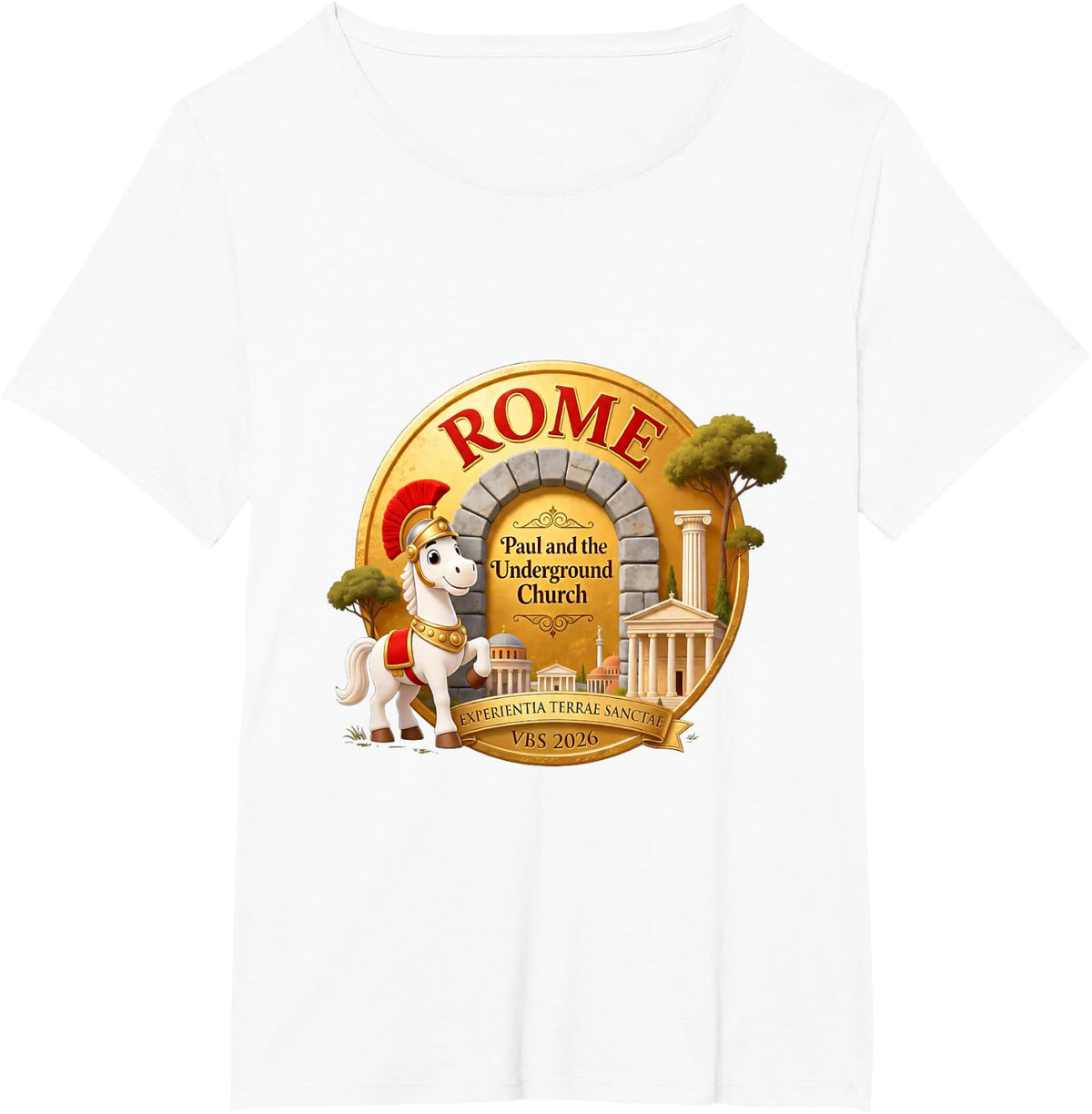Rome Adventure VBS 2026 Underground Church T-Shirt Tees for Church Camp Faith - White