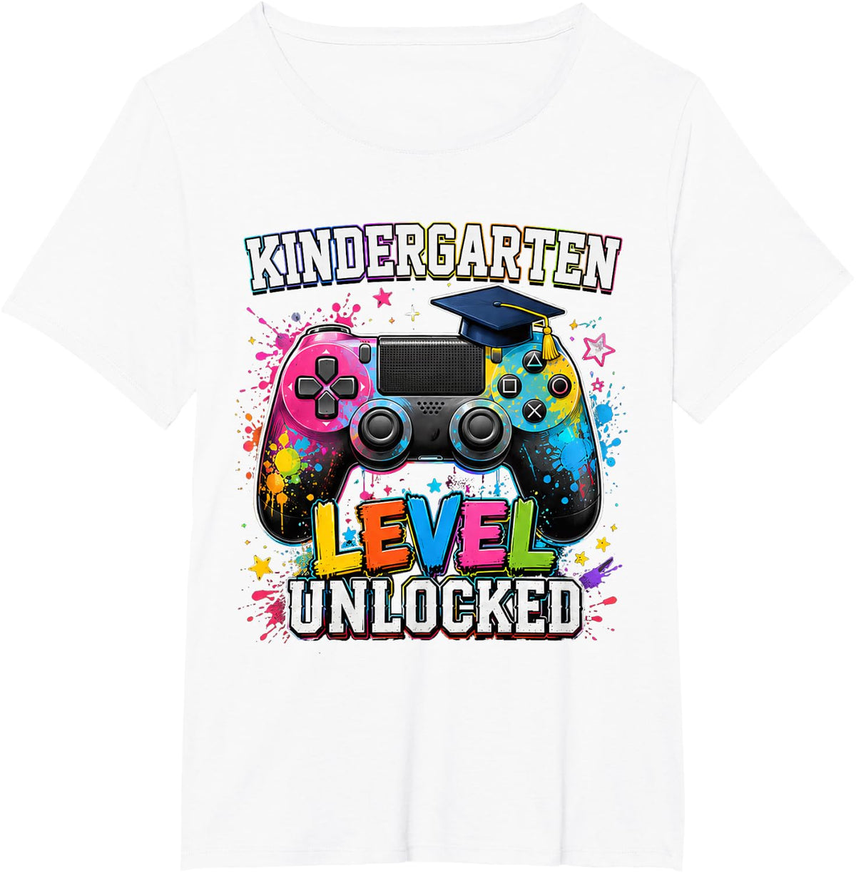 Kindergarten Level Unlocked Gamer First Day Back to School T-Shirt - White