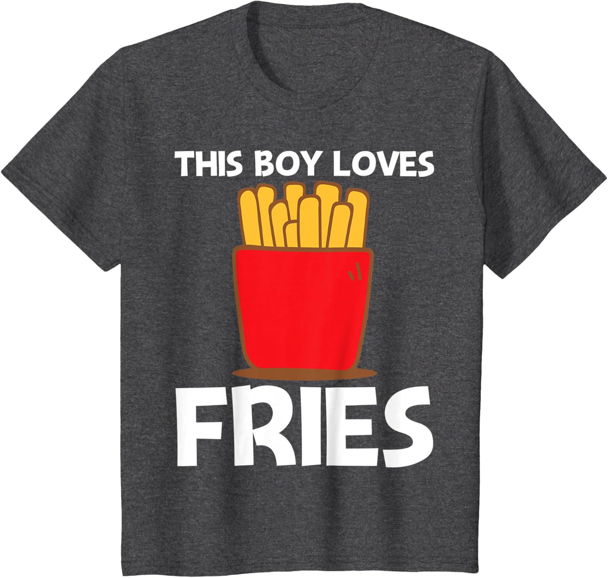 Cool Fries Design For Boys Kids Fast Food Dish Snack Lovers T-Shirt - Dark Heather Grey