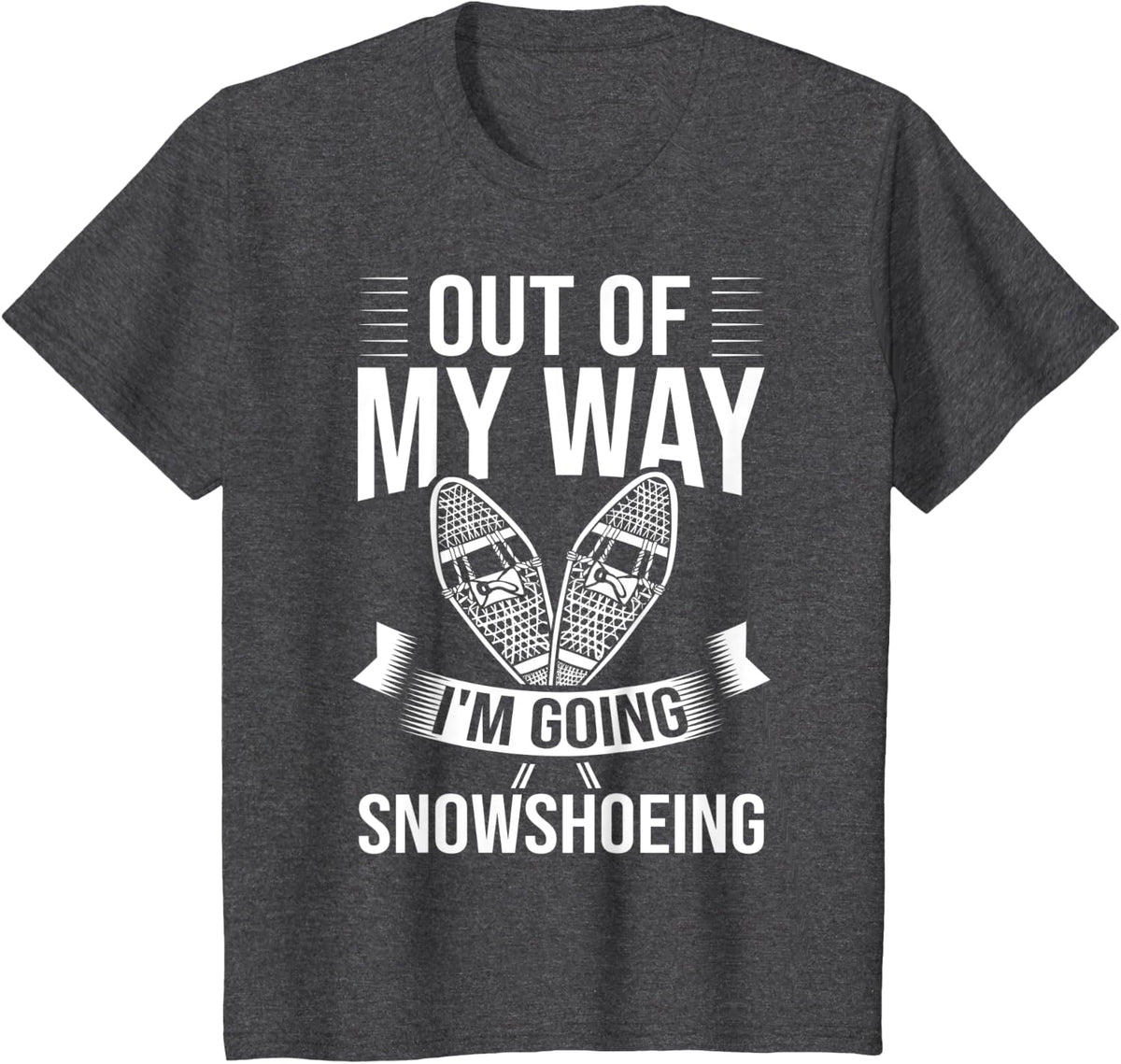 Snowshoeing Boots Snowshoes Hiking Shoes Trails T-Shirt - Dark Heather Grey