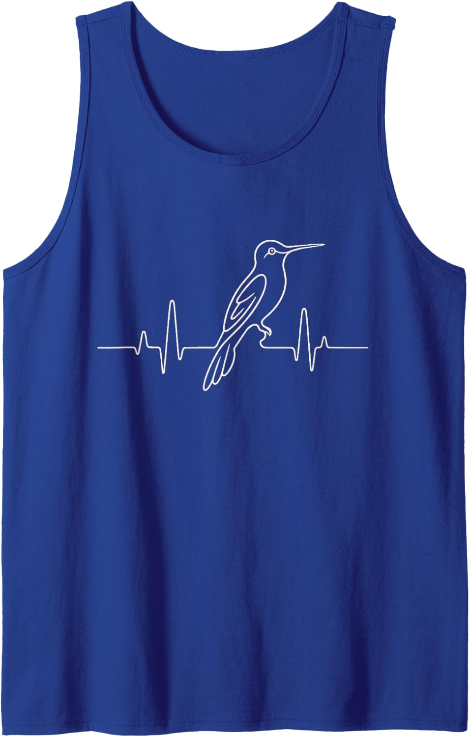 Bird Watching Hummingbird Heartbeat Line Art Tank Top - Royal Blue
