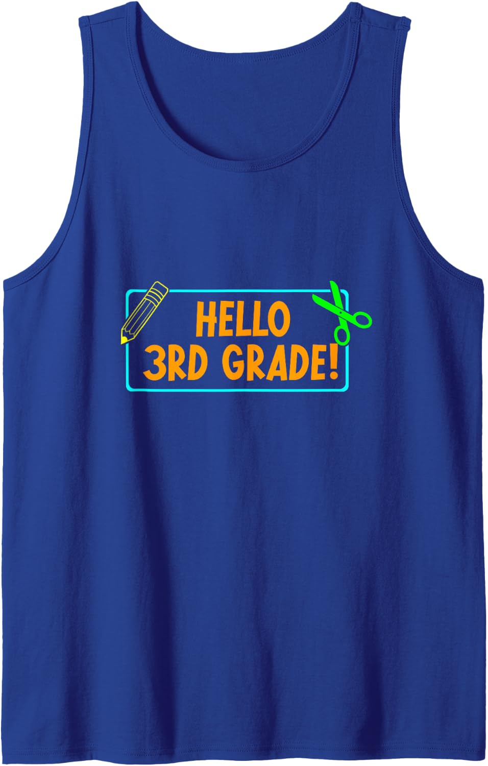 Hello Third Grade! 3rd Grader First Day of School Boy Girl Tank Top - Royal Blue