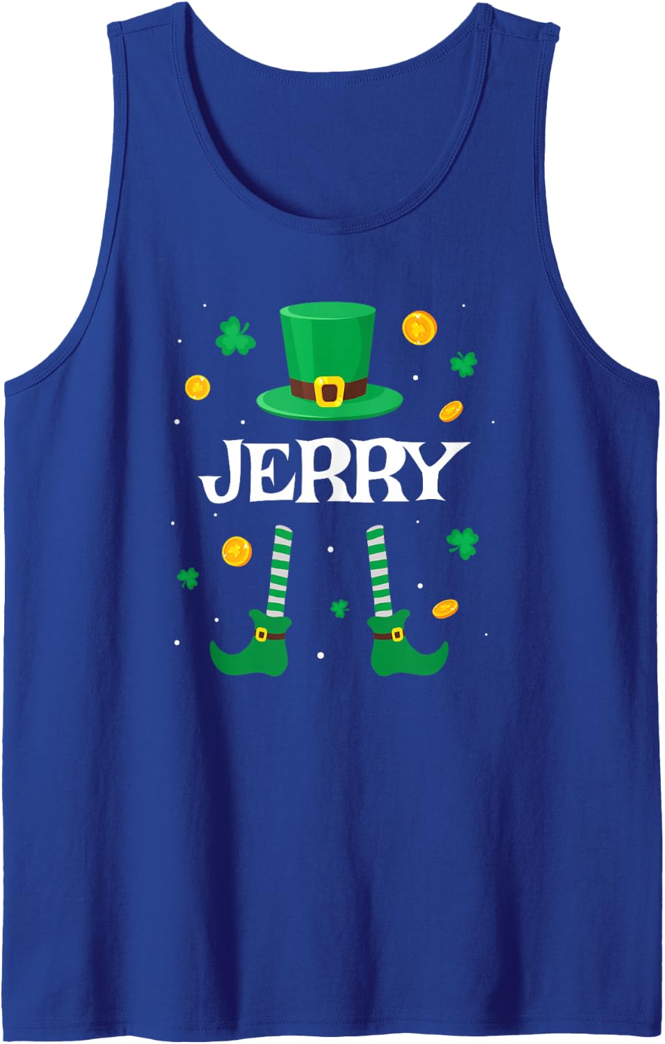 Jerry Saint Patrick's Day Leprechaun Costume - Jerry Sleeveless Tank Top - Royal Blue