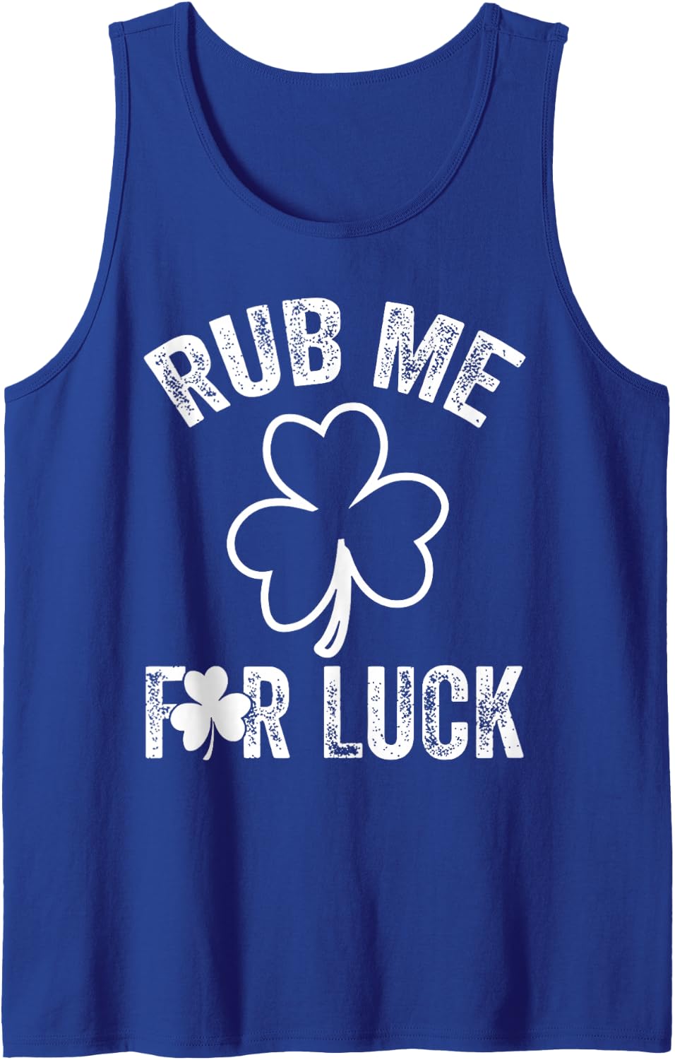 Rub Me for Luck Sleeveless Tank Top - Royal Blue