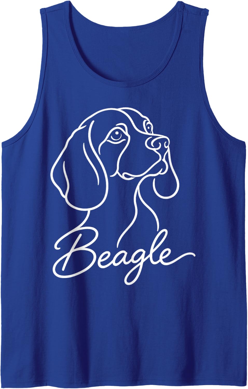 Cute Beagle Simple Line Art Sleeveless Tank Top - Royal Blue