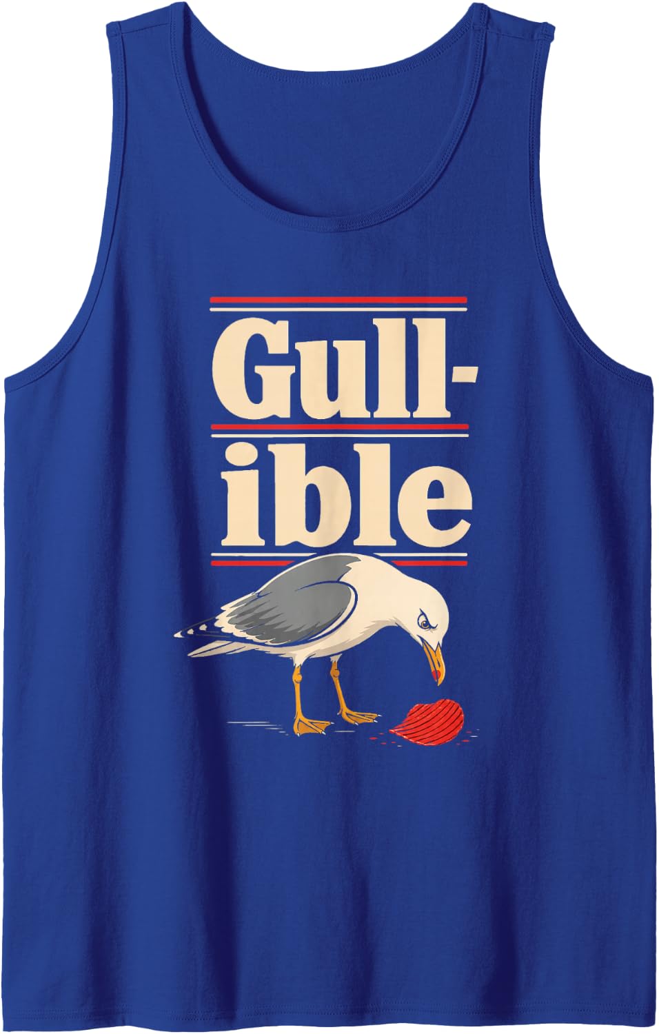 Bird Watching Gull-ible Funny Seagull Gift Tank Top - Royal Blue