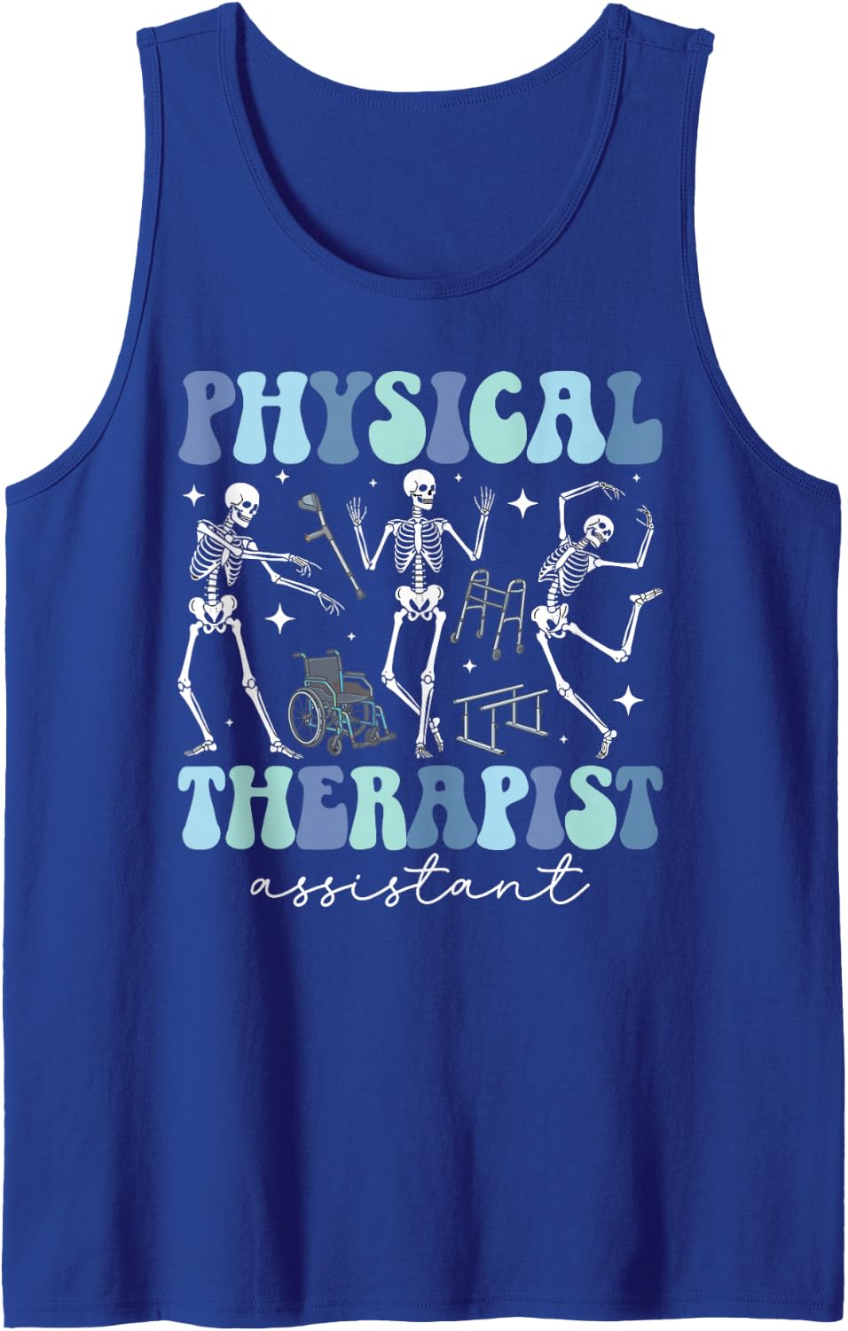 Groovy Physical Therapist Assistant Appreciation PTA Sleeveless Tank Top - Royal Blue