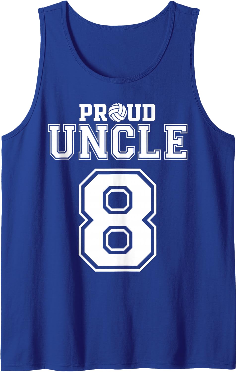 Custom Proud Volleyball Uncle Number 8 Personalized for Men Sleeveless Tank Top - Royal Blue