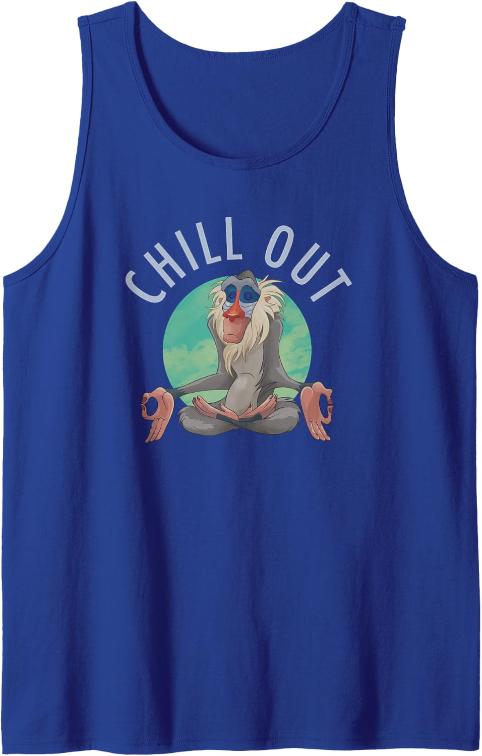 Disney The Lion King Rafiki Chill Out Meditation Logo Tank Top - Royal Blue