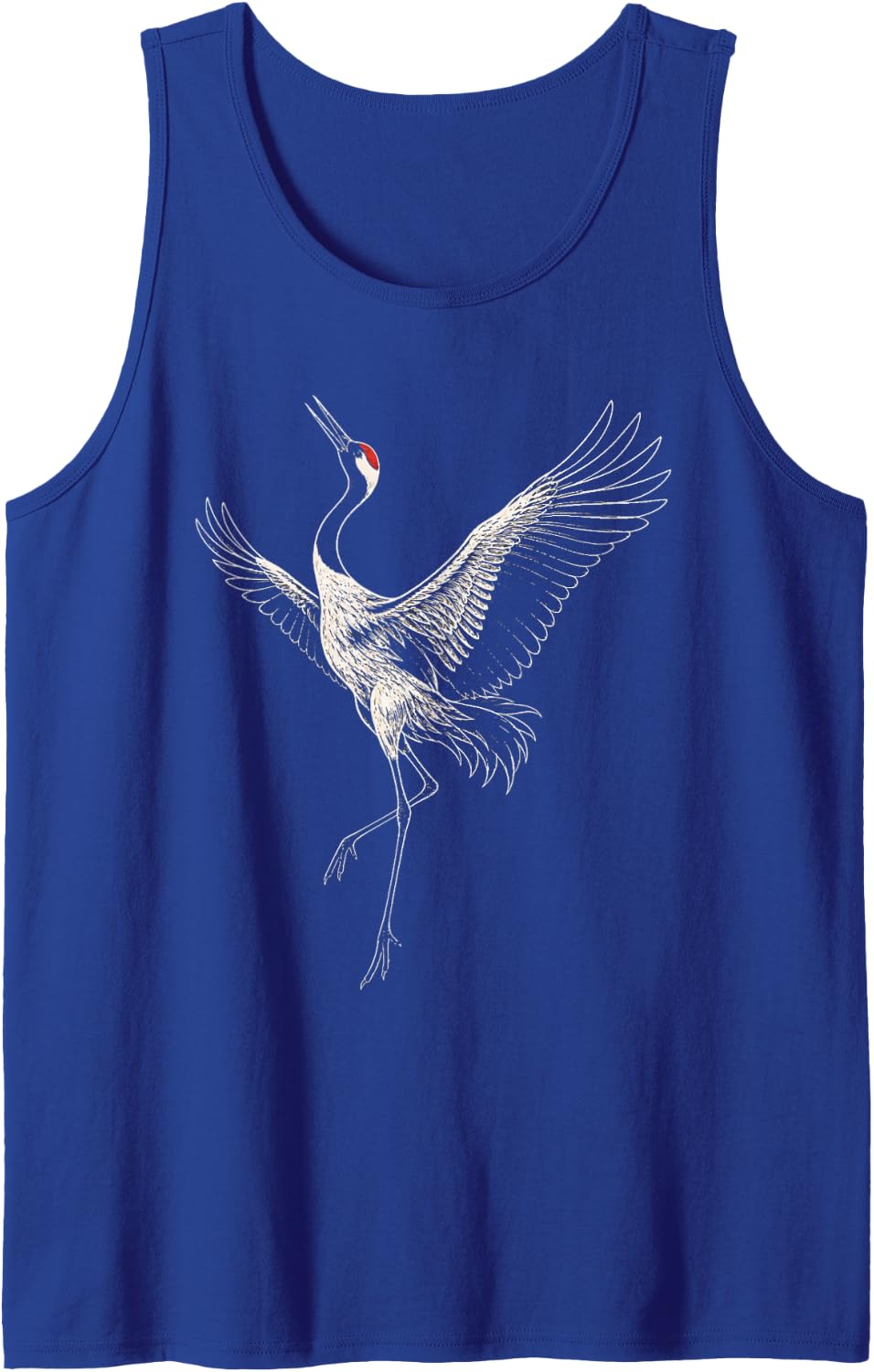 Bird Watching Crane Courtship Dance Line Art Tank Top - Royal Blue