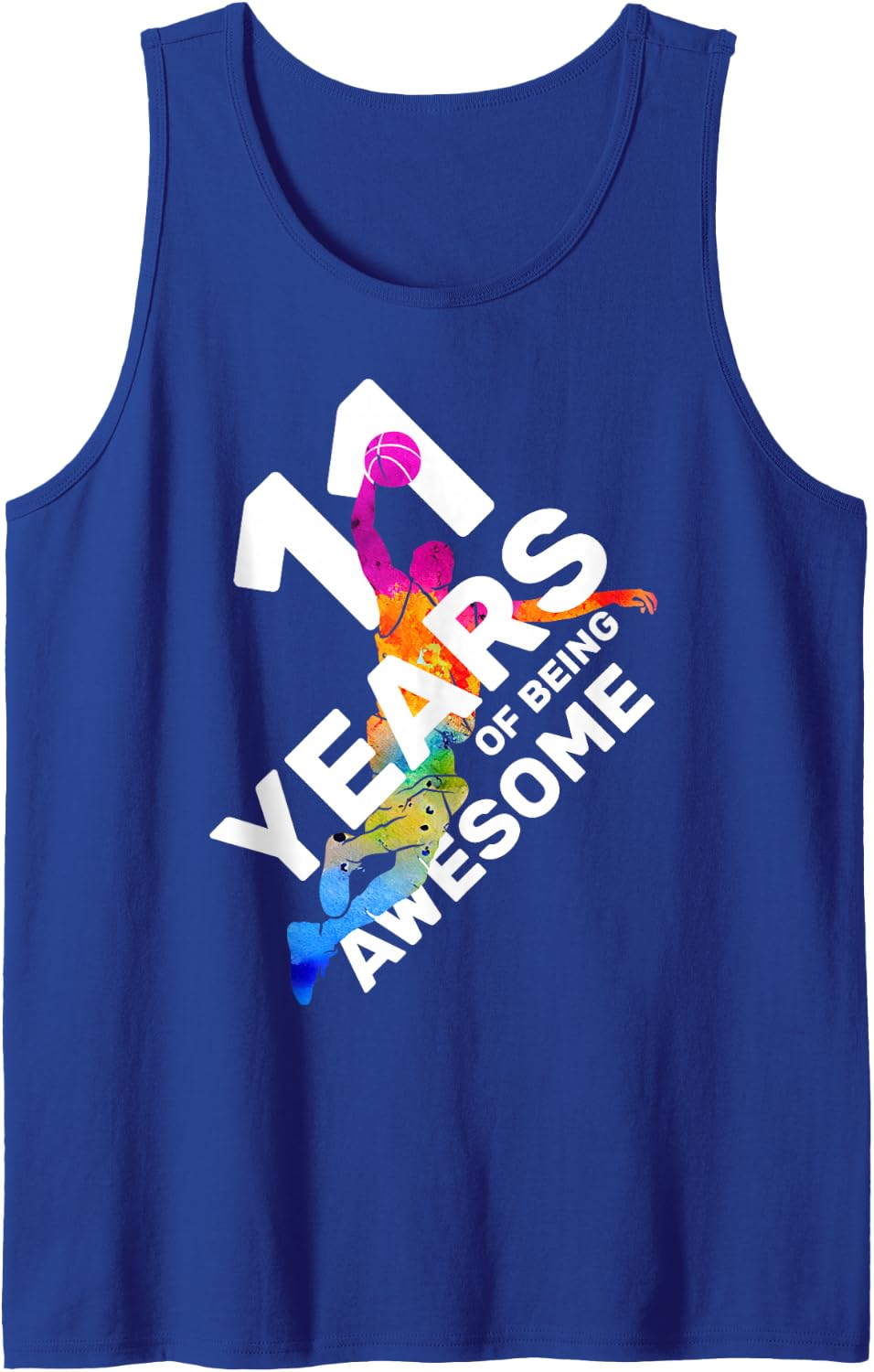 11 Years of Being Awesome Basketball 11TH Birthday Tank Top - Royal Blue