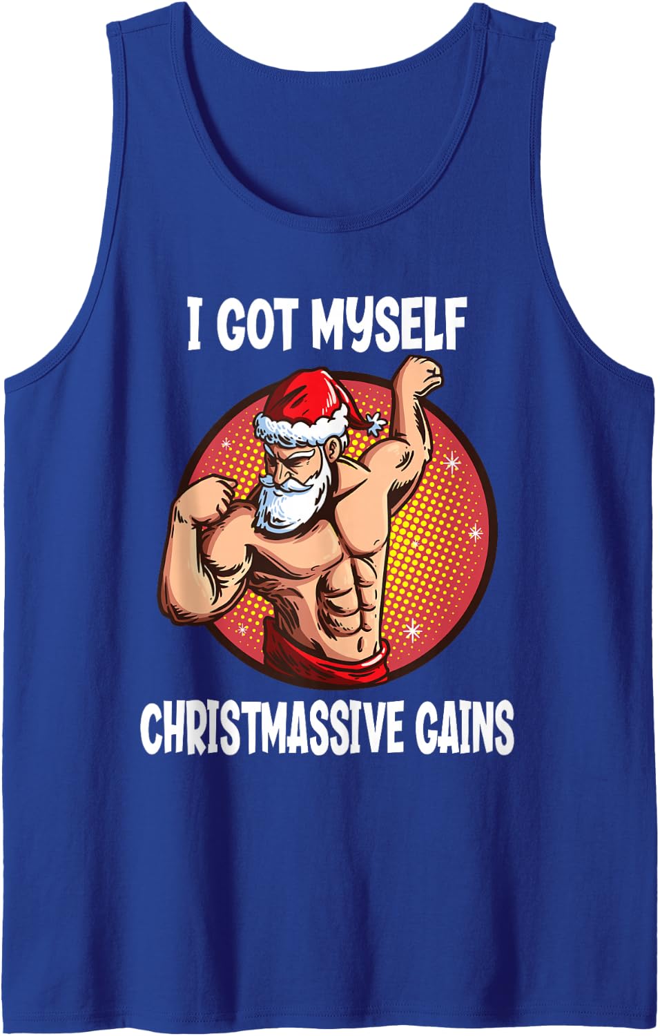 Got Myself Christmassive Gains Bodybuilding Santa Christmas Sleeveless Tank Top - Royal Blue