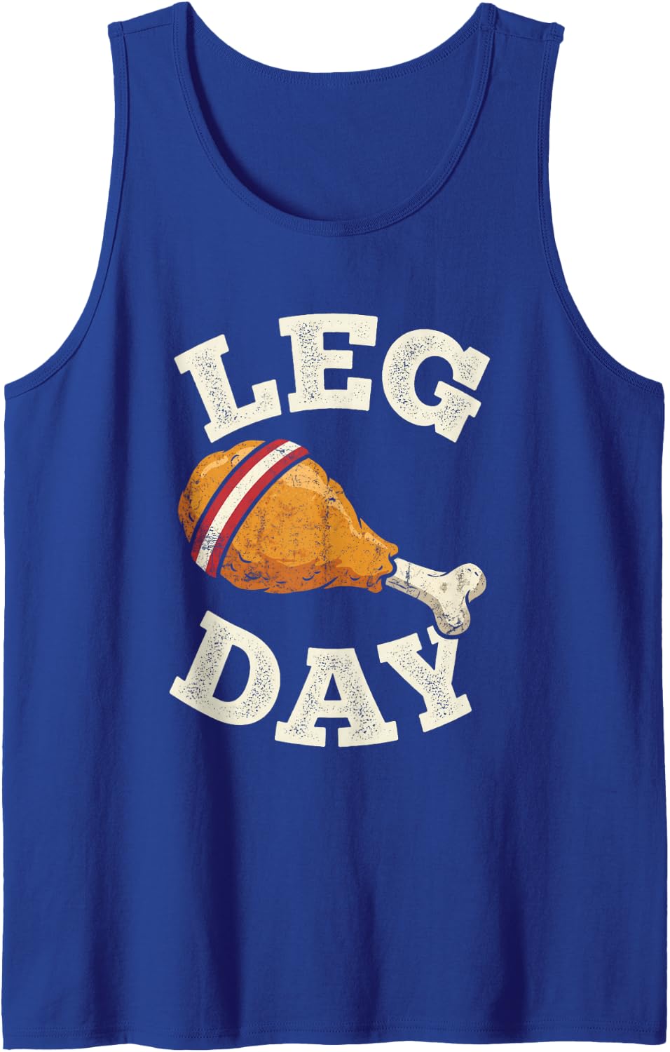 Leg Day Turkey Drumstick Roasted Thanksgiving Fall Men Women Sleeveless Tank Top - Royal Blue