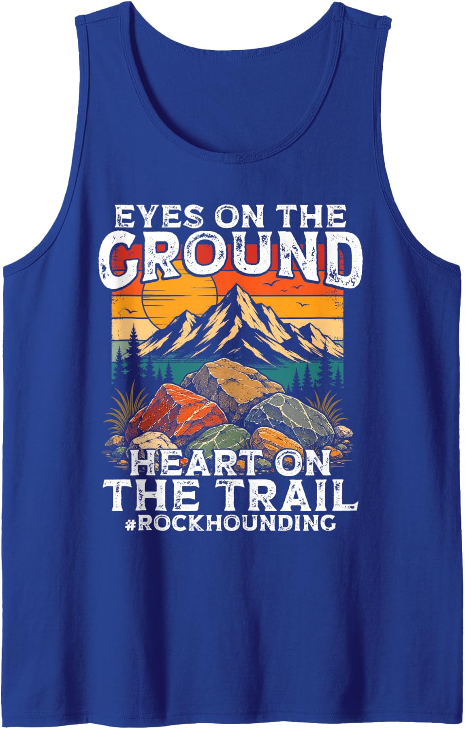 Rockhounding Geology Retro Rock Collector Tank Top - Royal Blue