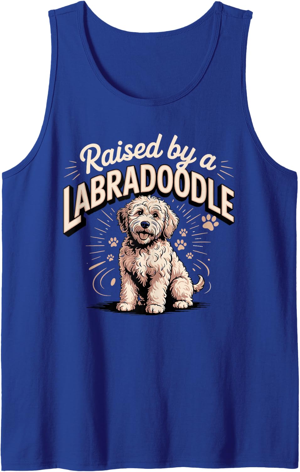 Raised By A Labradoodle Doodle Sleeveless Tank Top - Royal Blue