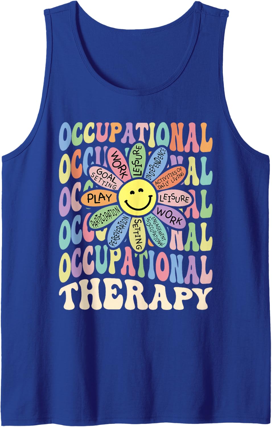 Inspire OT Month, Pediatric Occupational Therapy Therapist Sleeveless Tank Top - Royal Blue