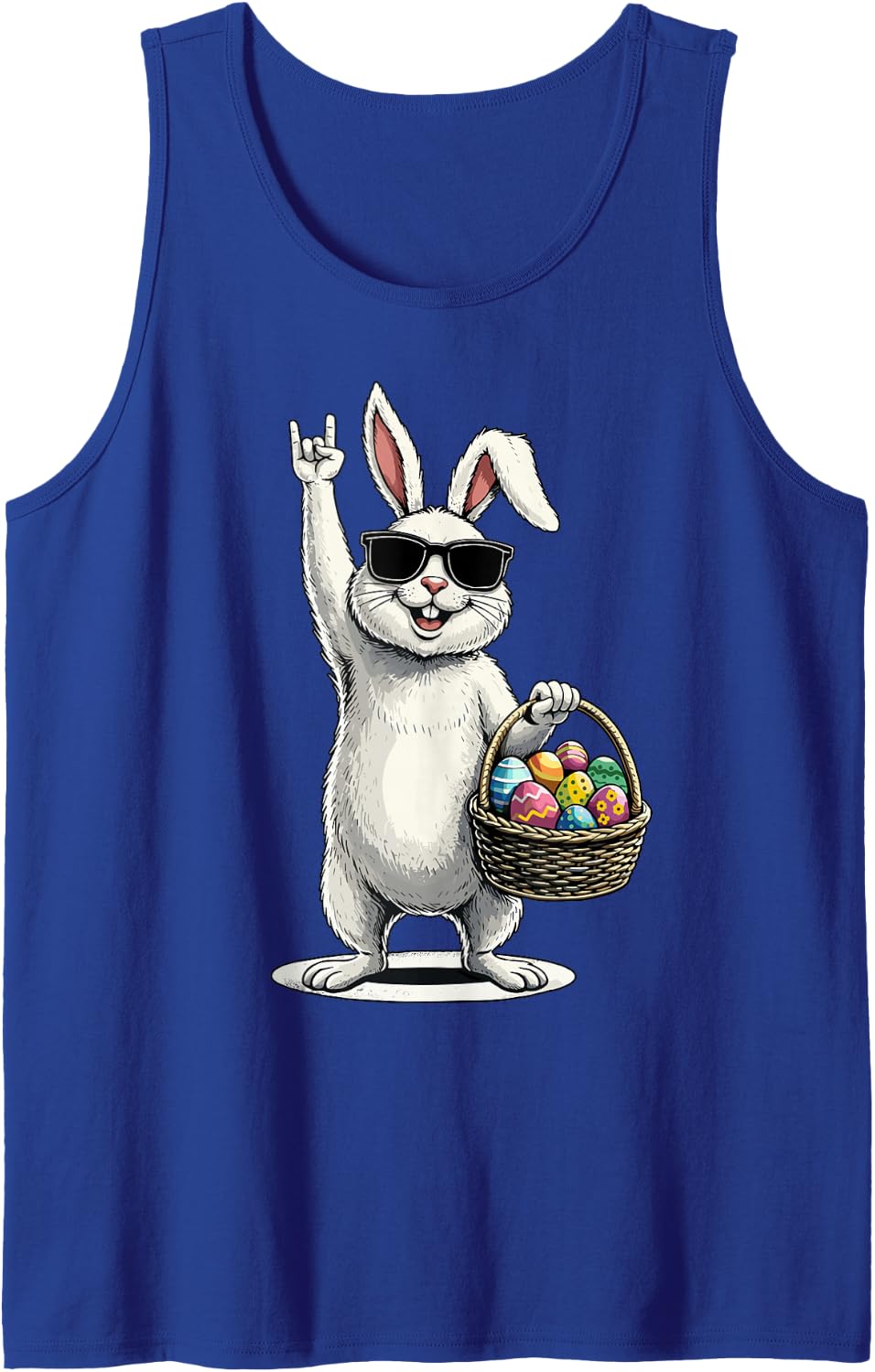 Easter Bunny Rocking Easter Funny Easter Tank Top - Royal Blue