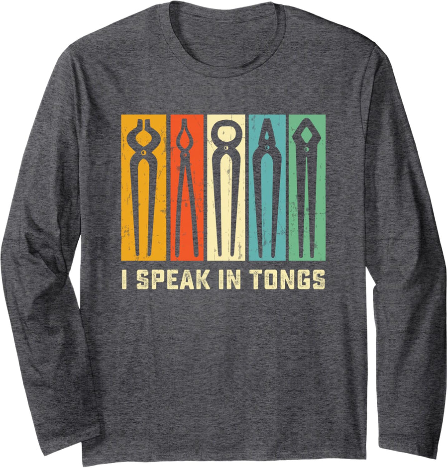 Funny Blacksmith Gift - Blacksmithing Gift - Welder Gift Long Sleeve T-Shirt - Adult Unisex Dark Heather Grey