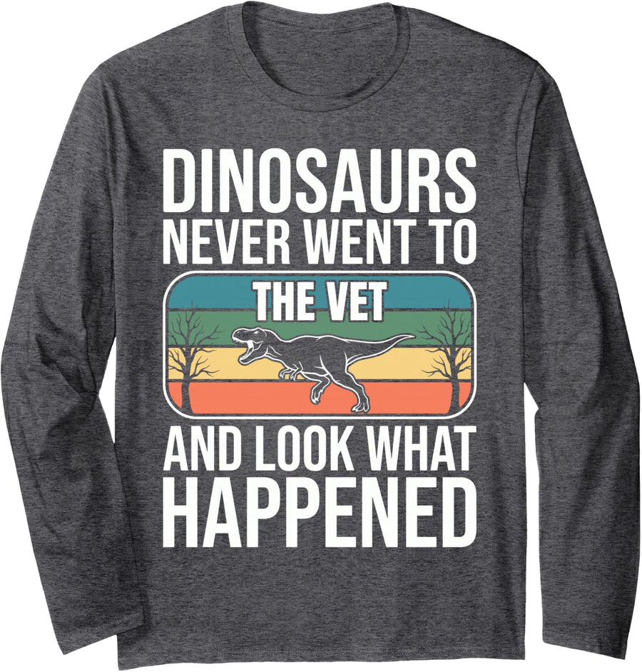 Funny Veterinarian Design for Vet Tech Veterinary Men Women Long Sleeve T-Shirt - Adult Unisex Dark Heather Grey