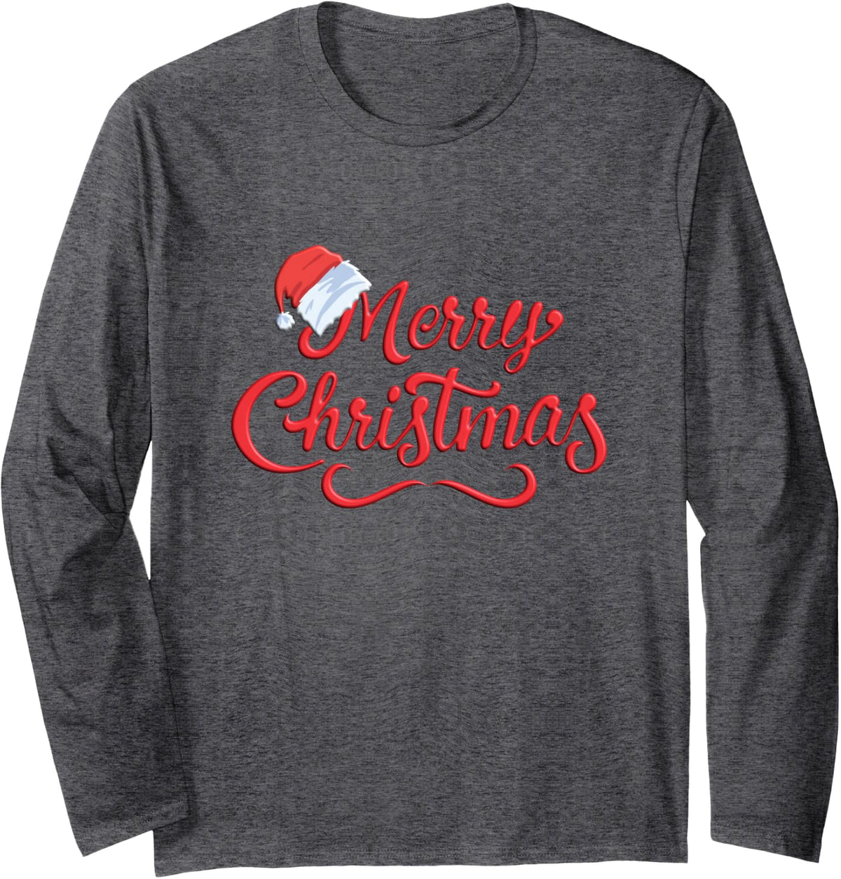Christmas & New Year Eve Merry Christmas and Happy New Year Long Sleeve T-Shirt - Adult Unisex Dark Heather Grey
