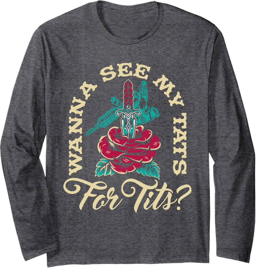 Tattooist Tattoo Studio Tattooing Tattoo Artist Men Long Sleeve T-Shirt - Adult Unisex Dark Heather Grey