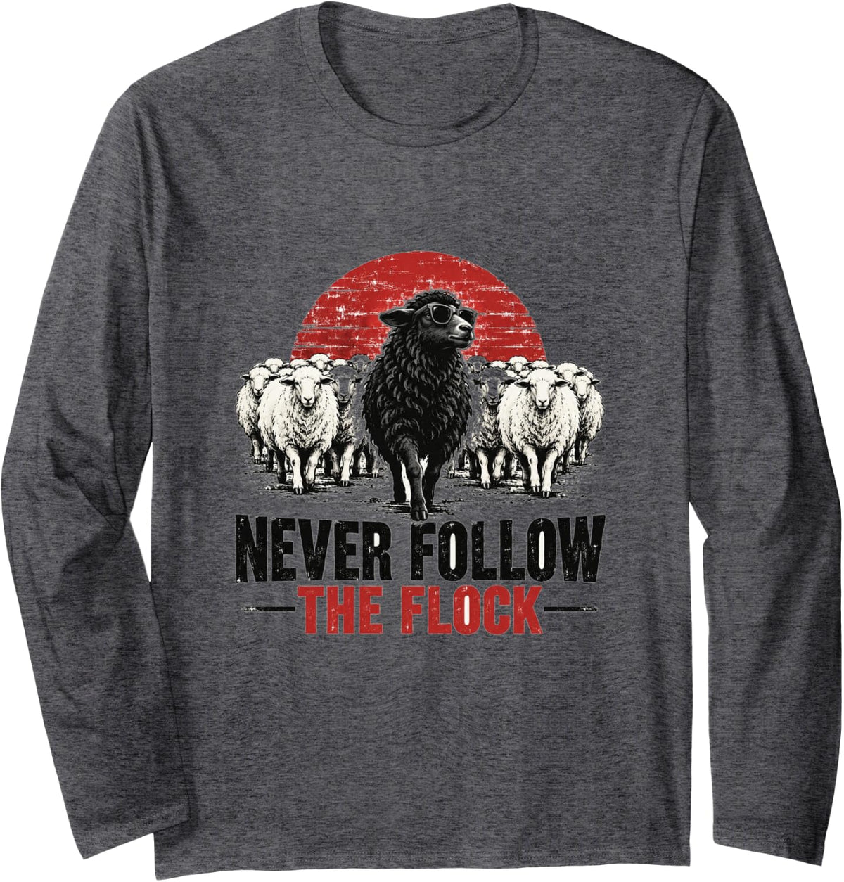 Black Sheep – Find Your Own Way Long Sleeve T-Shirt - Adult Unisex Dark Heather Grey