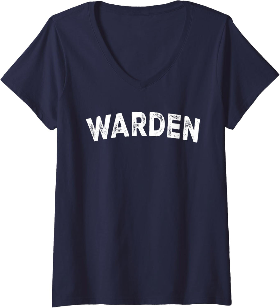 Womens Warden V-Neck T-Shirt - Navy Blue