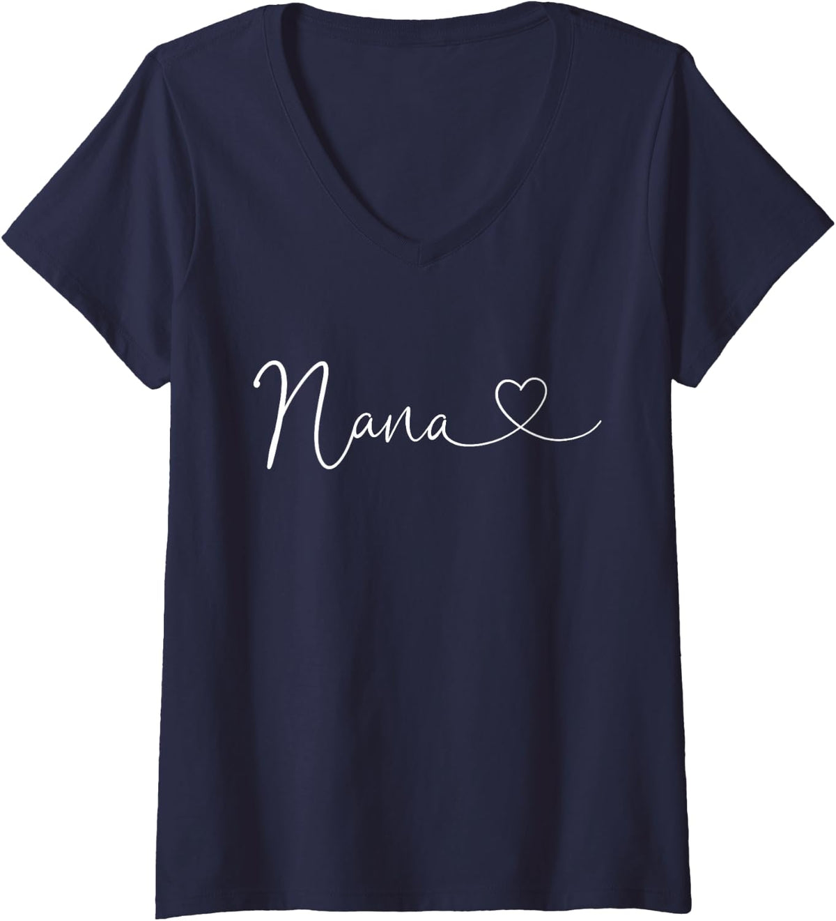 Womens Nana for Women Grandma Christmas Mother's Day V-Neck T-Shirt - Navy Blue